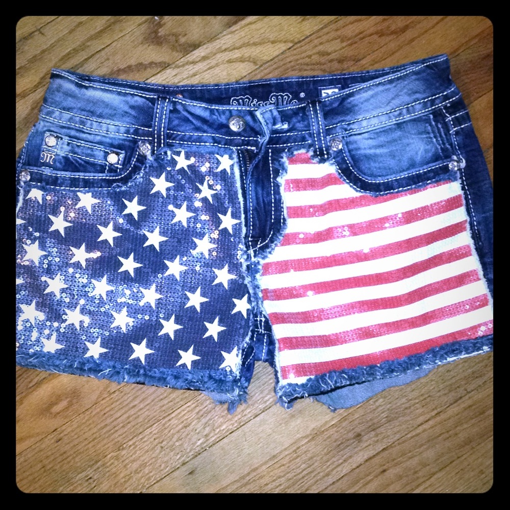 Miss me American flag jean shorts